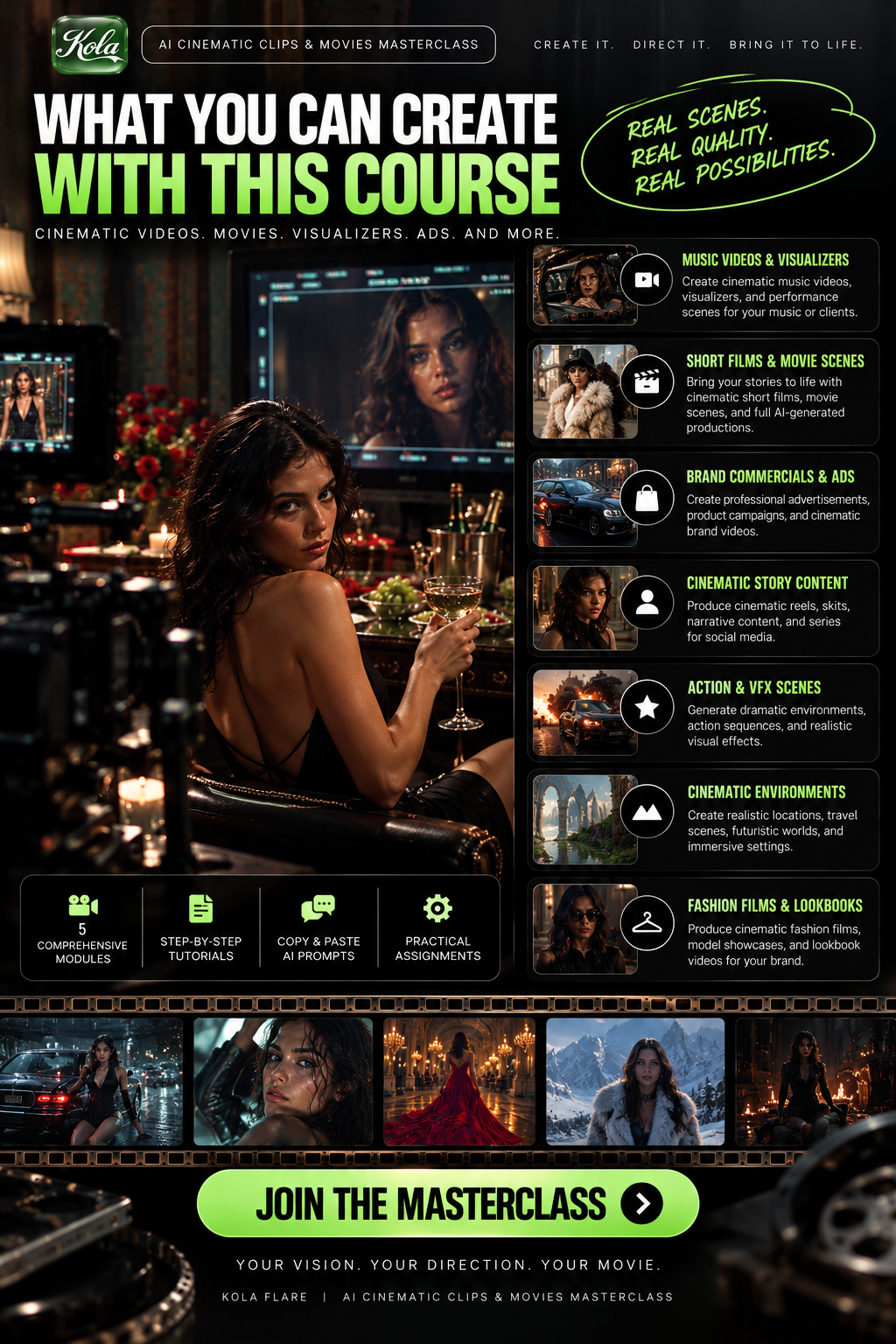 AI CINEMATIC CLIPS & MOVIES MASTERCLASS COURSE